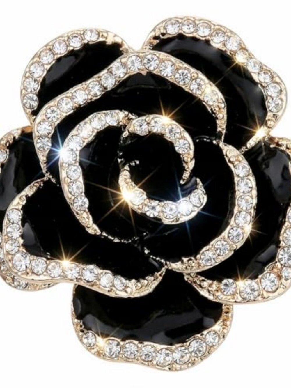 Crystal Rhinestone Red Flower Camellia Pin Brooch - Shining Rhinestone Brooch
